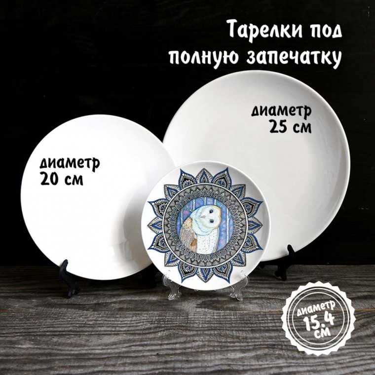 Тарелка "Зимние совушки" — купить в Минске